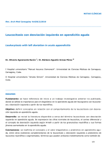 Leucocitosis con desviación izquierda en apendicitis aguda