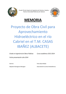 MEMORIA Proyecto de Obra Civil para Aprovechamiento