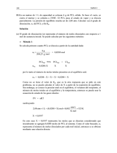 22.En un matraz de 1 L de capacidad se colocan 6 g de PCl5 sólido