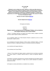 TITULO I Régimen salarial y prestacional de los Empleados