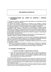 MECANISMOS DE DENUNCIAS A. RECOMENDACIONES DEL