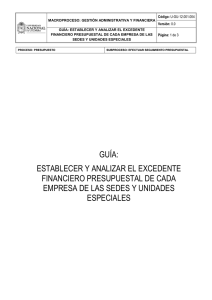 guía: establecer y analizar el excedente financiero presupuestal de