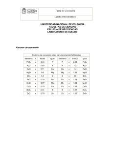 Tablas de conversión - Universidad Nacional de Colombia : Sede