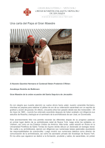 Una carta del Papa al Gran Maestre