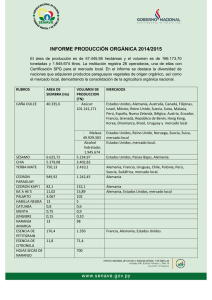 Informe de producción Orgánica 2014-2015