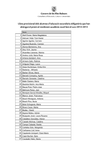Llista provisional dels alumnes d`educació secundària