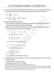 ACTIVIDADES SOBRE LA DENSIDAD