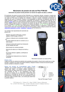 Manómetro de presión de tubo de Pitot PVM-620