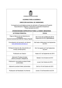 Cronograma Proceso Admisión 2016_01_Posgrados Sede Amazonia