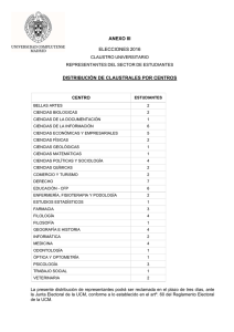 ANEXO III ELECCIONES 2016 DISTRIBUCIÓN DE CLAUSTRALES