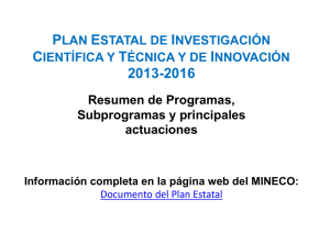 RESUMEN DEL PLAN ESTATAL DE INVESTIGACIÓN 2013-2016