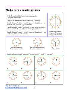 Media hora y cuartos de hora