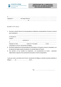 certificado de la direccion tecnica de las instalaciones