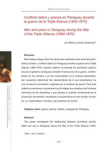 Conflicto bélico y prensa en Paraguay durante la guerra de la Triple