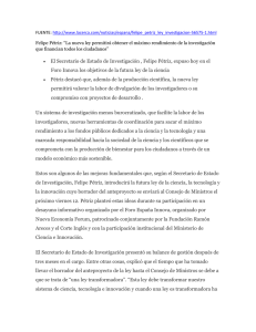 El Secretario de Estado de Investigación , Felipe Pétriz, expuso