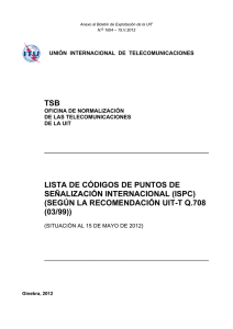 Lista de códigos de puntos de señalización internacional (ISPC