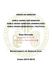 Guía Docente Derecho Civil IV (Familia y Sucesiones) CURSO 2015