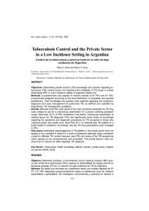 Tuberculosis Control and the Private Sector in a Low Incidence