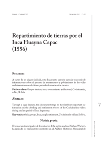Repartimiento de tierras por el Inca Huayna Capac (1556)