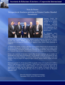 Delegación de Honduras participa en Primera Cumbre Mundial