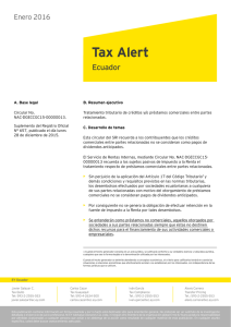 EY Tax Alert - Créditos comerciales entre partes relacionadas