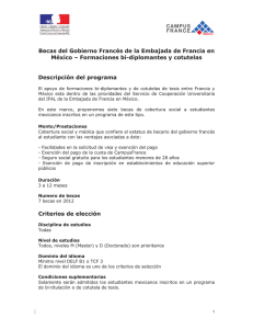Becas del Gobierno Francés de la Embajada de Francia en México
