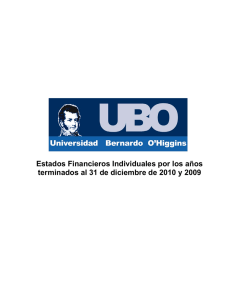 Estados Financieros año 2010 - Universidad Bernardo O`Higgins
