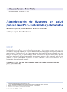 Administración de fluoruros en salud pública en el Perú