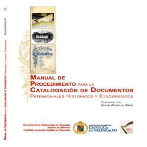 Manual de Procedimientos para la Catalogación de Documentos