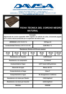 FICHA TECNICA DEL CORCHO NEGRO NATURAL