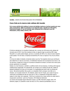 Coca-Cola es la marca más valiosa del mundo