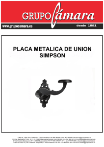 PLACA METALICA DE UNION SIMPSON