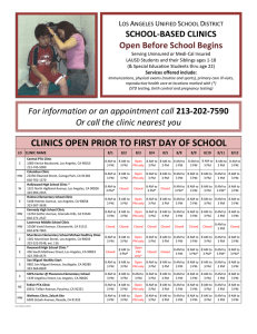 clinics open prior to first day of school