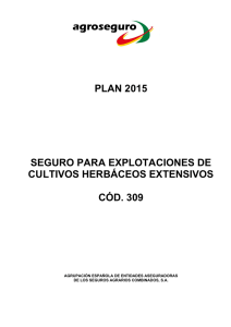 PLAN 2015 SEGURO PARA EXPLOTACIONES DE CULTIVOS