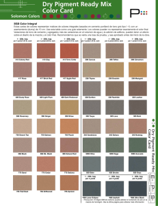 Dry Pigment Ready Mix Color Card