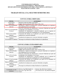 TRABAJO SOCIAL (T.S.) SEGUNDO SEMESTRE 2016