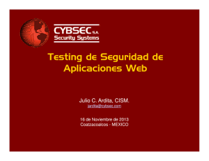 Testing de Seguridad de Aplicaciones Web