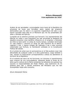 Carta de renuncia de Arturo Alessandri