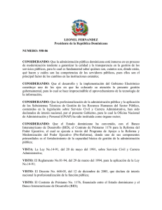Decreto Núm. 558-06 - Ministerio de Administración Pública