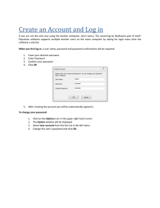 Create an Account and Log in