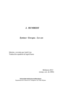 J. HUMBERT Syntaxe Grecque. Les cas