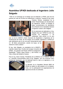 Asamblea UPADI dedicada al Ingeniero Julio Salgado