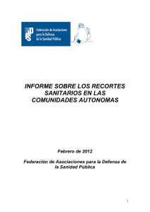 informe sobre los recortes sanitarios en las comunidades autonomas