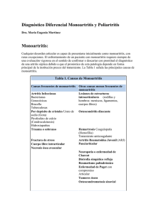 Diagnóstico Diferencial Monoartritis y Poliartritis Monoartritis: