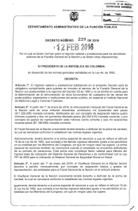 decreto 219 del 12 de febrero de 2016