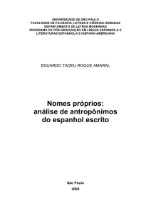 Nomes próprios: análise de antropônimos do espanhol escrito