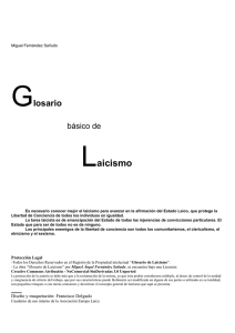 Glosario de Laicismo Catálogo de términos del laicismo, definidos y
