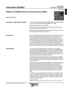 S48890 and S48895 Restraint Interface Modules (RIM)