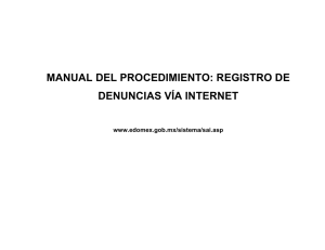 Manual de Procedimiento: Registro de Denuncias Vía Internet