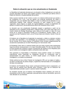 Posición del Gobierno de Guatemala sobre la situación actual